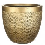 MESHR26-GLD Настольное кашпо IDEALIST LITE Лотус, круглое, золотое, Д26.5 В24.5 см