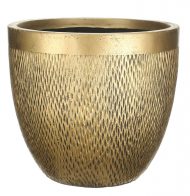 MESHR26-GLD Настольное кашпо IDEALIST LITE Лотус, круглое, золотое, Д26.5 В24.5 см