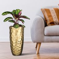 MVASE23-GLD Кашпо Мозаик Ваза, файберстоун, золото,D23H46 cm