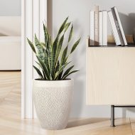 MESHRV28-AW Напольное кашпо IDEALIST LITE Лотус Высокое, круглое, слоновая кость, Д28 В33.5 см
