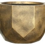 DROUND23-GLD Настольное кашпо IDEALIST LITE Геометри, круглое, золотое, Д23 В17 см