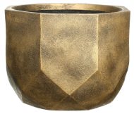 DROUND23-GLD Настольное кашпо IDEALIST LITE Геометри, круглое, золотое, Д23 В17 см