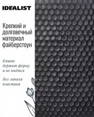 HON-CLNDR-BLK-25 Напольное кашпо IDEALIST LITE Ханни Круглое с подставкой, файберстоун, черное, Д25 В34 cм, высота ножек 10 см