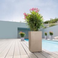 13607 Кашпо LECHUZA Канто Стоун 30 Колонна Белый кварц все-в-одном — изображение 4
