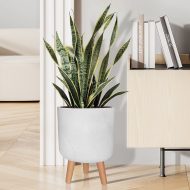 FLORL35-WH Настольное кашпо IDEALIST LITE Флоу Ваза с подставкой, белое, Д24 В35 см, высота ножек 11 см