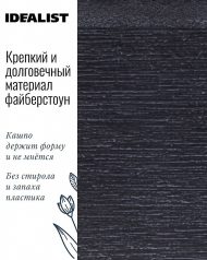 SCRBR24-SQ-ANT Настольное кашпо Флоранжери квадратное, файберстоун, черный Д24 Ш24 В22 см