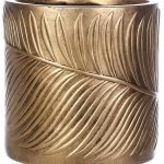 LEAF-R-24-GLD Настольное кашпо IDEALIST LITE Лист, файберстоун, золотистое, Д24 В24 см