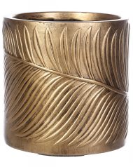 LEAF-R-24-GLD Настольное кашпо IDEALIST LITE Лист, файберстоун, золотистое, Д24 В24 см