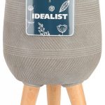 WSTRIPR20-T Напольное кашпо IDEALIST LITE Страйп на ножках, овальное, серо-коричневое, Д20.5 В32 см, высота ножек 10 см