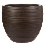 ROWR27-B Настольное кашпо IDEALIST LITE Роу, круглое, коричневое, Д27 В25.5 см