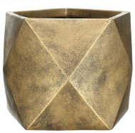 DSQUARE25-GLD Настольное кашпо IDEALIST LITE Геометри, ромб, золотое, Ш25 Д25 В20 см