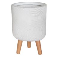FLORL35-WH Настольное кашпо IDEALIST LITE Флоу Ваза с подставкой, белое, Д24 В35 см, высота ножек 11 см