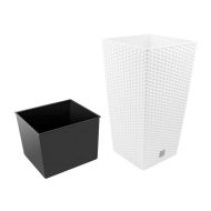 Кашпо для цветов Prosperplast Rato Square 91,5+37л, белый — изображение 2