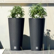 Кашпо для цветов Prosperplast Rato Tubus 27+15л, антрацит — изображение 4