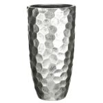 MVASE31-SLV Кашпо Мозаик Ваза, файберстоун, серебро,D31.5H61 cm