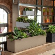 15667 Кашпо LECHUZA Балконера Стоун 80 Белый кварц все-в-одном — изображение 3