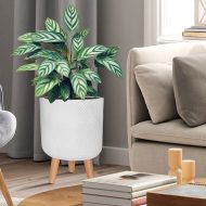 FLORL35-WH Настольное кашпо IDEALIST LITE Флоу Ваза с подставкой, белое, Д24 В35 см, высота ножек 11 см