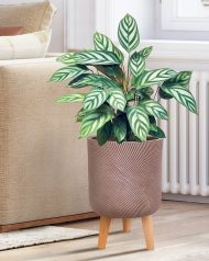 FLORL35-BRN Настольное кашпо IDEALIST LITE Флоу Ваза с подставкой, кофе, Д24 В35 см, высота ножек 11 см